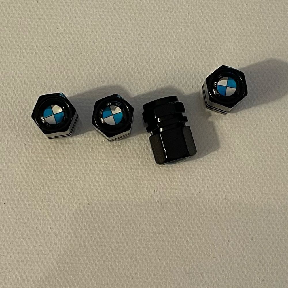 BMW Valve Stem Caps in Black Set of 4 NWT